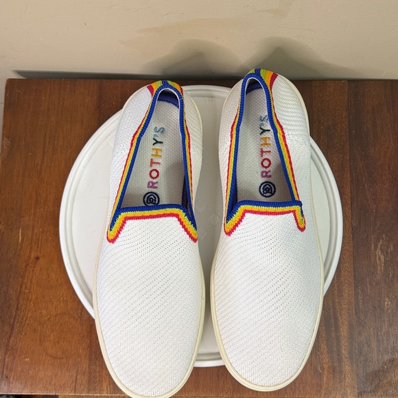 Rothy's Slip On Sneakers in the limited edition Rainbow Pride Color-way Size 9.5 - Picture 3 of 7